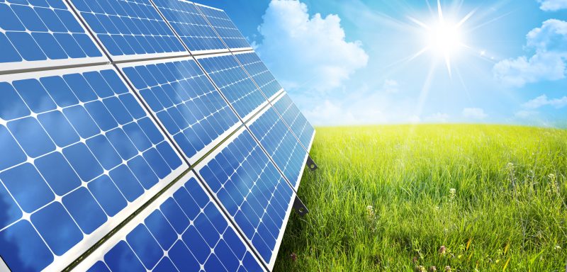 landscape with solar panel